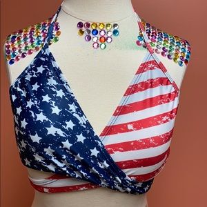 American Flag Two Piece Baiting Suit